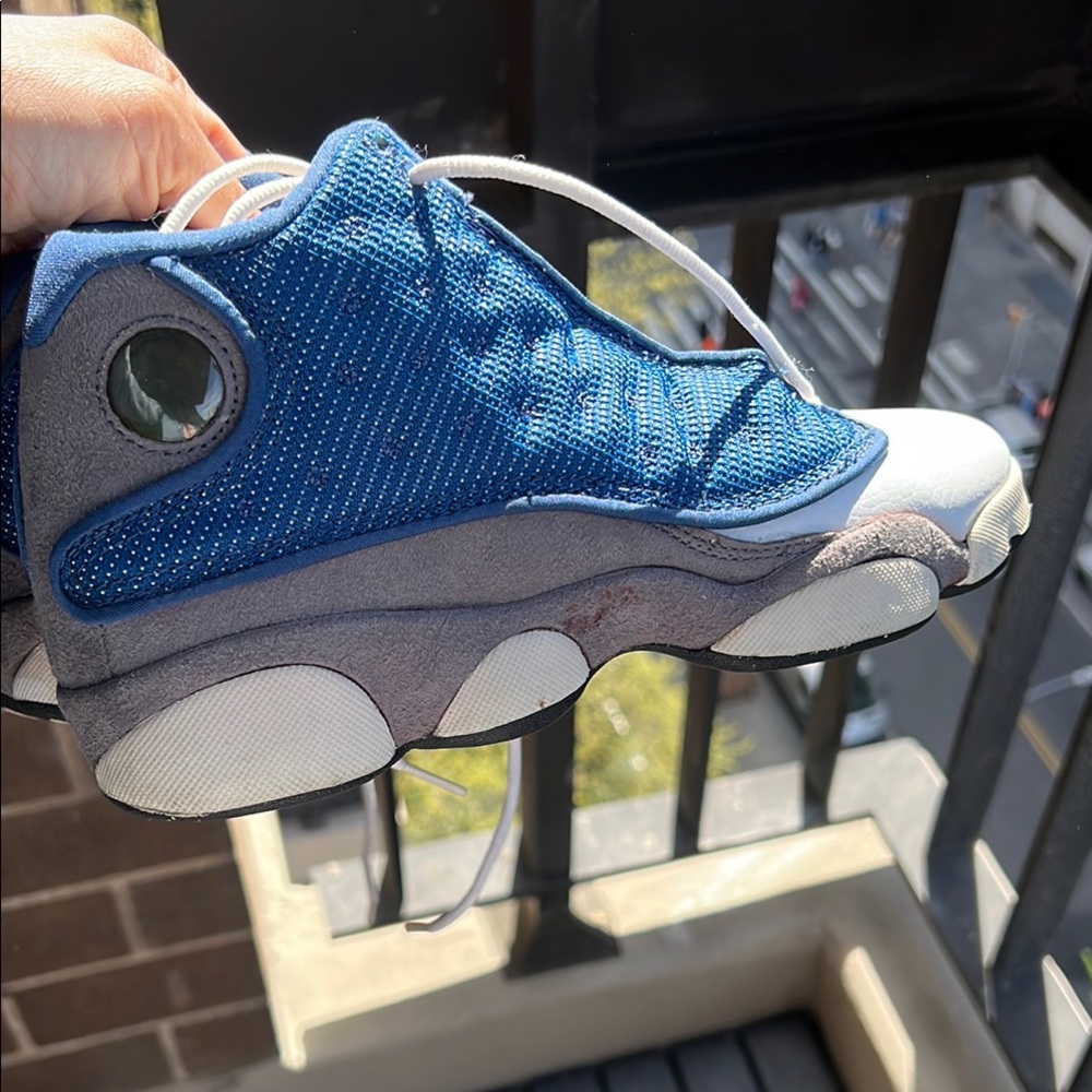Blue and White Athletic Sneakers